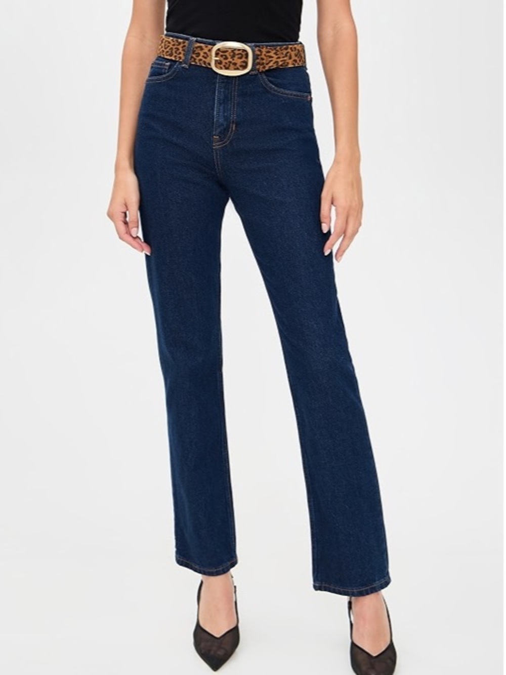 Reformation Dark Blue Straight-Leg Jeans